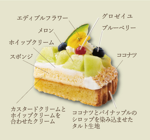 メロンタルトの断面図