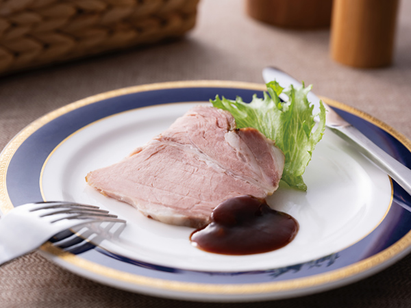 ローストポークBBQソースガーリックライス添え