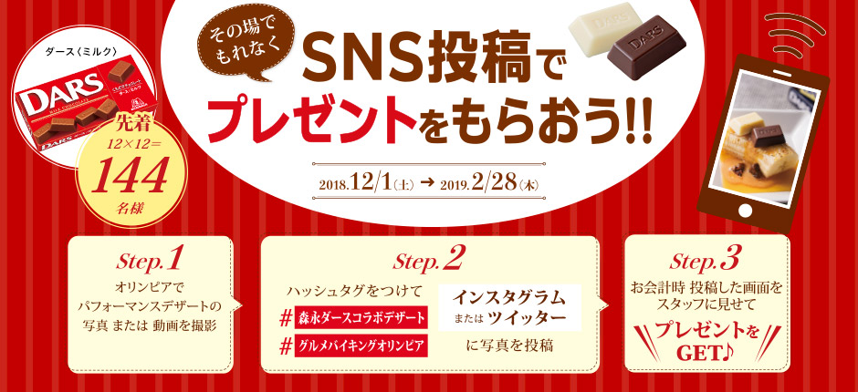 SNS投稿でプレゼントをもらおう!