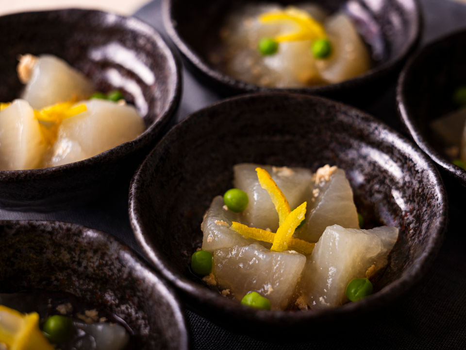 大豆ミートと大根の煮物　柚子風味