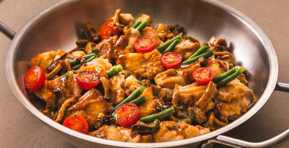 鶏肉のオーブン焼き シャスール風