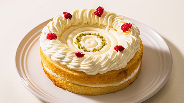 マスカルポーネとフランボワーズのケーキ