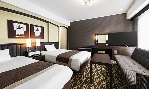 29,9平米でゆったりとした広さのツインルーム