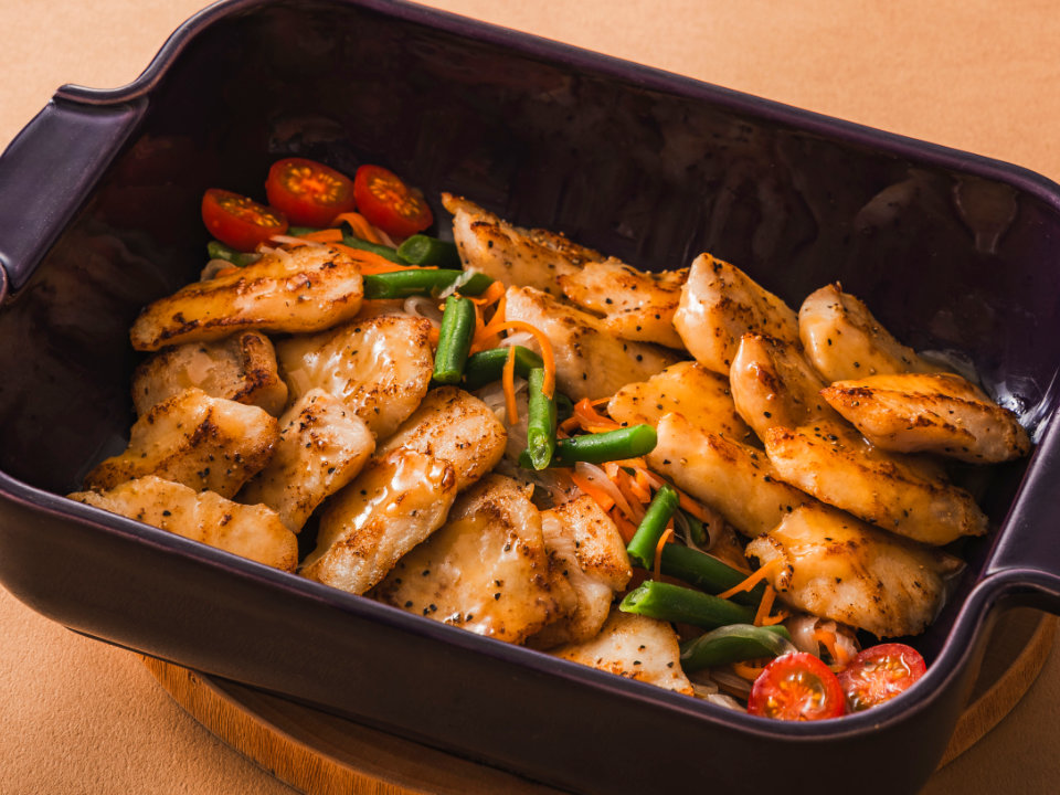 白身魚のオーブン焼き バター醤油ソース