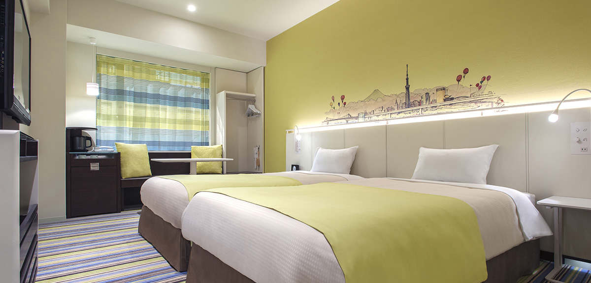 アワーズイン阪急の客室ツインルーム