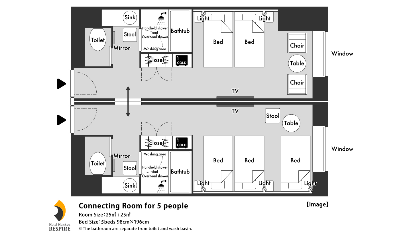 Connecting Room Hotel Hankyu RESPIRE OSAKA Hankyu
