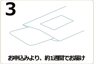 お申し込みより、約1週間でお届け